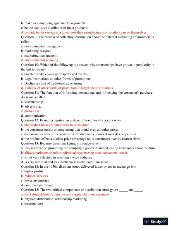 Seaport BUS C150 Final Exam - Page 3 preview image