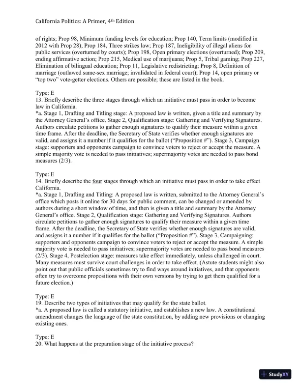 California Politics: A Primer, 4th Edition Test Bank - Page 25 preview image