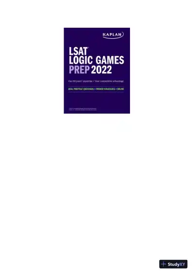 LSAT Logic Games Prep 2022: Real Preptest Questions + Proven Strategies + Online (2021) - Page 1 preview image