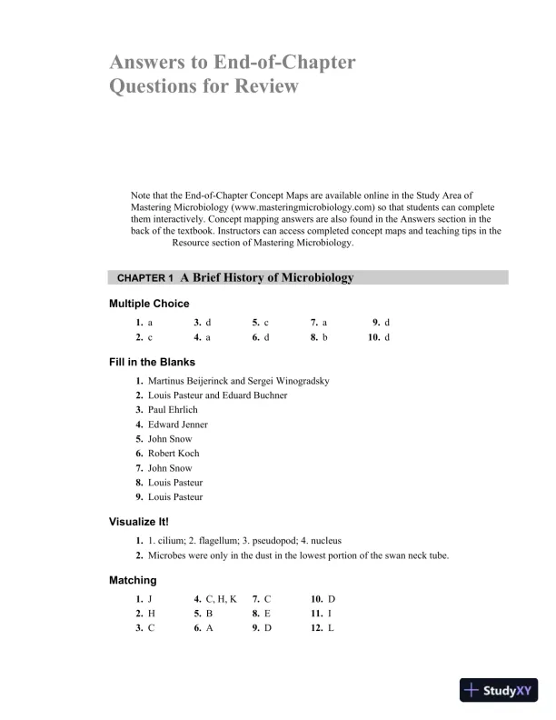 Solution Manual for Microbiology with Diseases by Body System, 4th Edition - Page 1 preview image