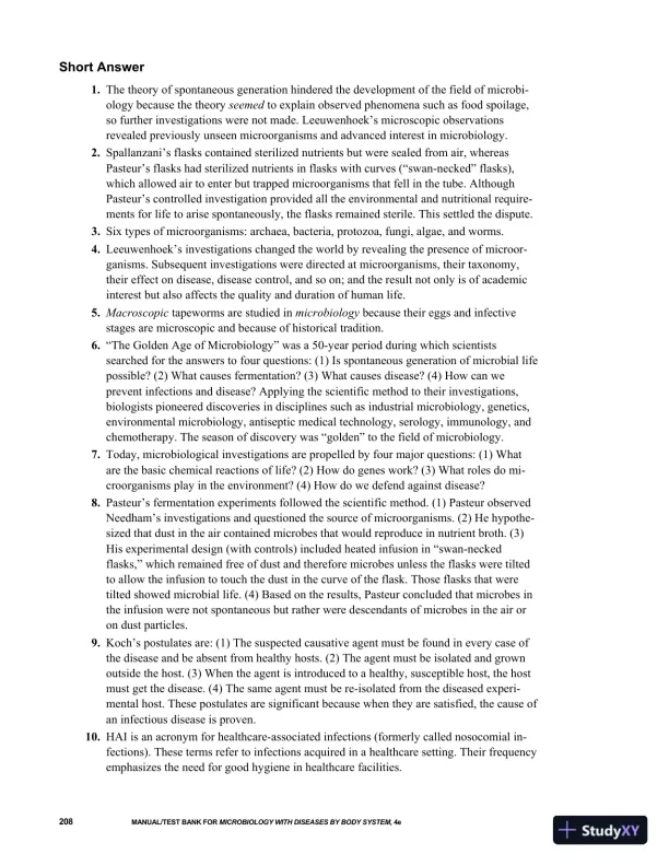 Solution Manual for Microbiology with Diseases by Body System, 4th Edition - Page 3 preview image