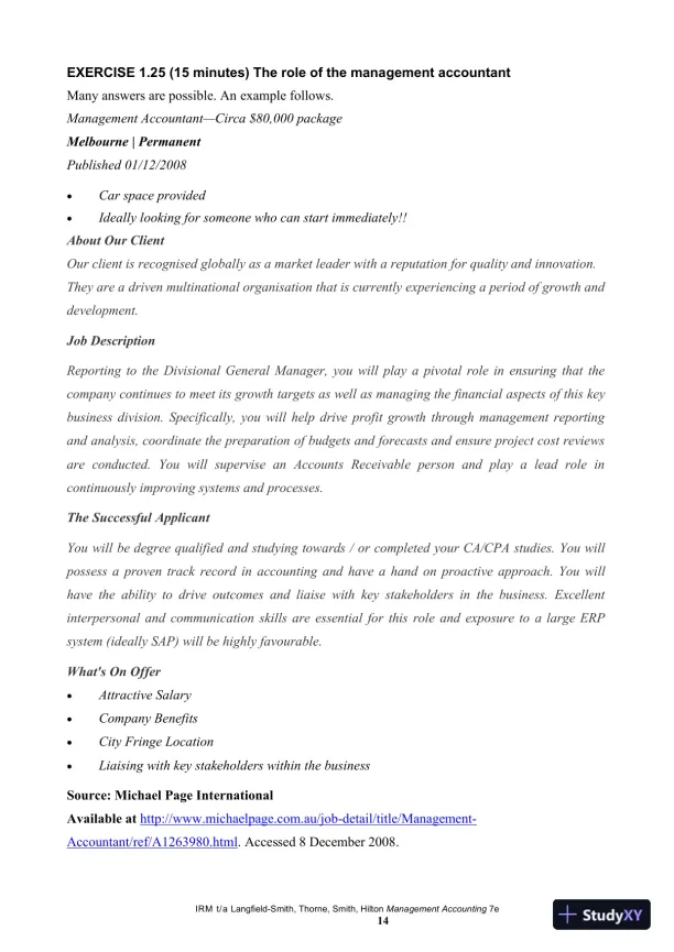 Management Accounting, 7th Edition Solution Manual - Page 15 preview image