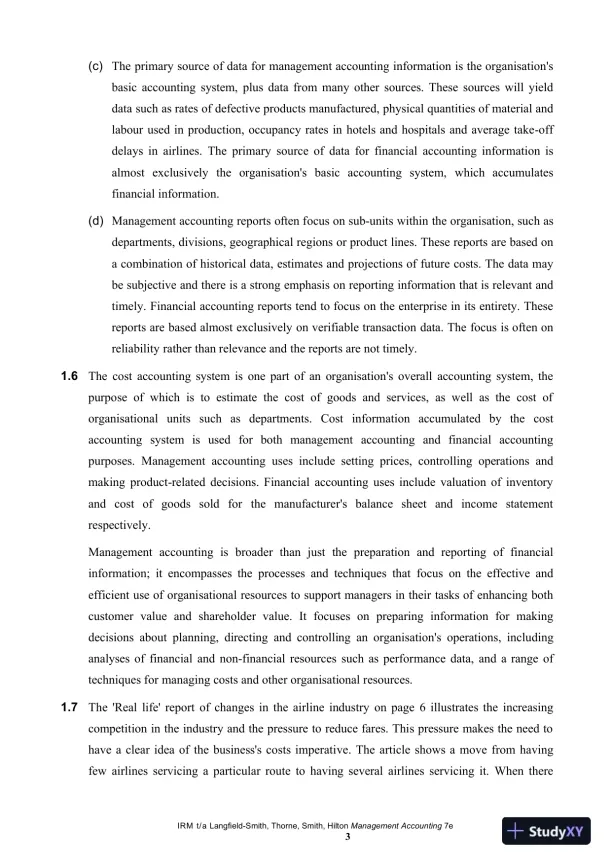 Management Accounting, 7th Edition Solution Manual - Page 4 preview image