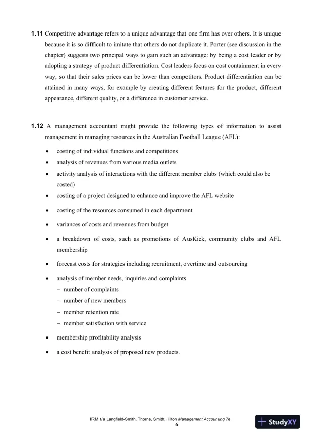Management Accounting, 7th Edition Solution Manual - Page 7 preview image