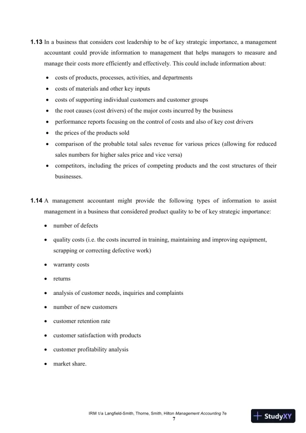 Management Accounting, 7th Edition Solution Manual - Page 8 preview image