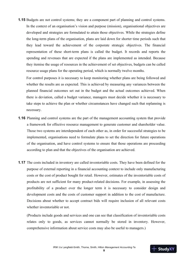 Management Accounting, 7th Edition Solution Manual - Page 9 preview image