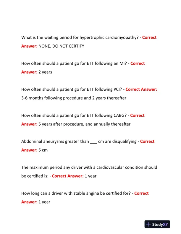 2023 NRCME Pharmacology Study Guide With Answers (86 Solved Questions) - Page 5 preview image