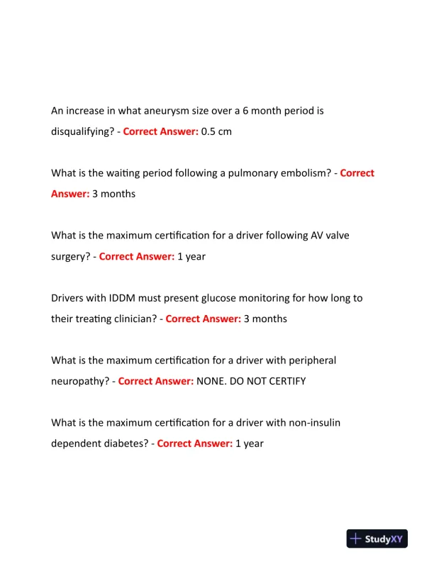 2023 NRCME Pharmacology Study Guide With Answers (86 Solved Questions) - Page 6 preview image