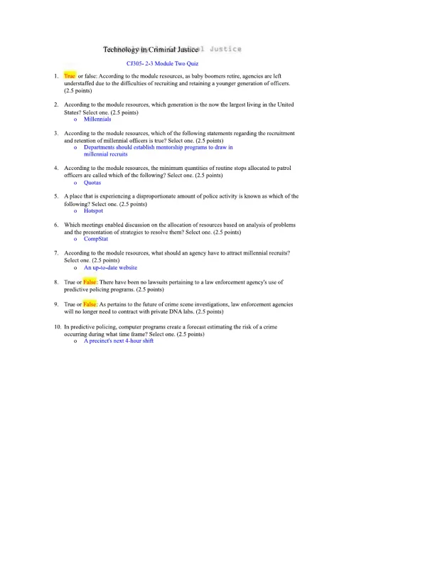 2-3 Module Two Quiz - Page 1 preview image