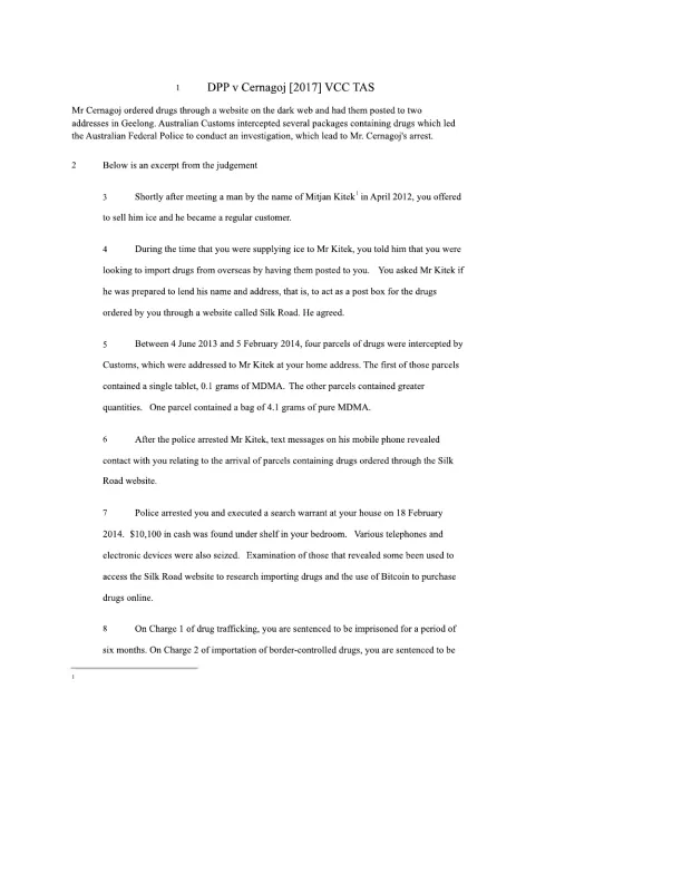 Criminal Case Involving Drug Importation via Silk  - Page 1 preview image