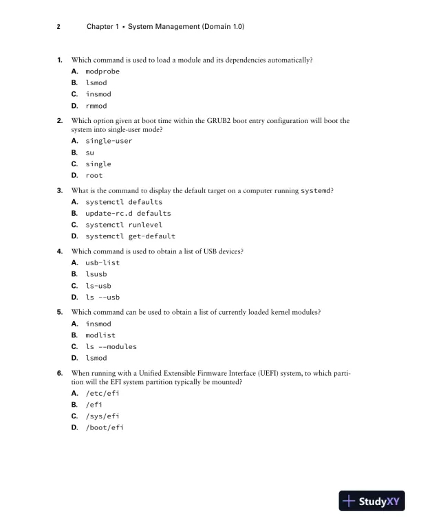 CompTIA Linux+ Practice Tests: Exam XK0-005 (2022) - Page 17 preview image