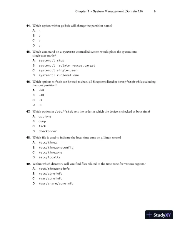 CompTIA Linux+ Practice Tests: Exam XK0-005 (2022) - Page 24 preview image
