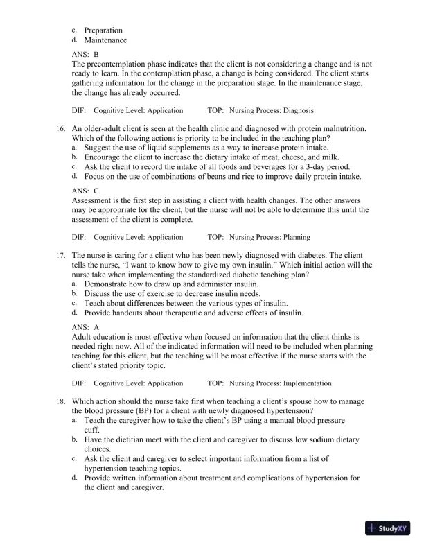 Test Bank for Medical-Surgical Nursing in Canada, 4th Edition - Page 22 preview image