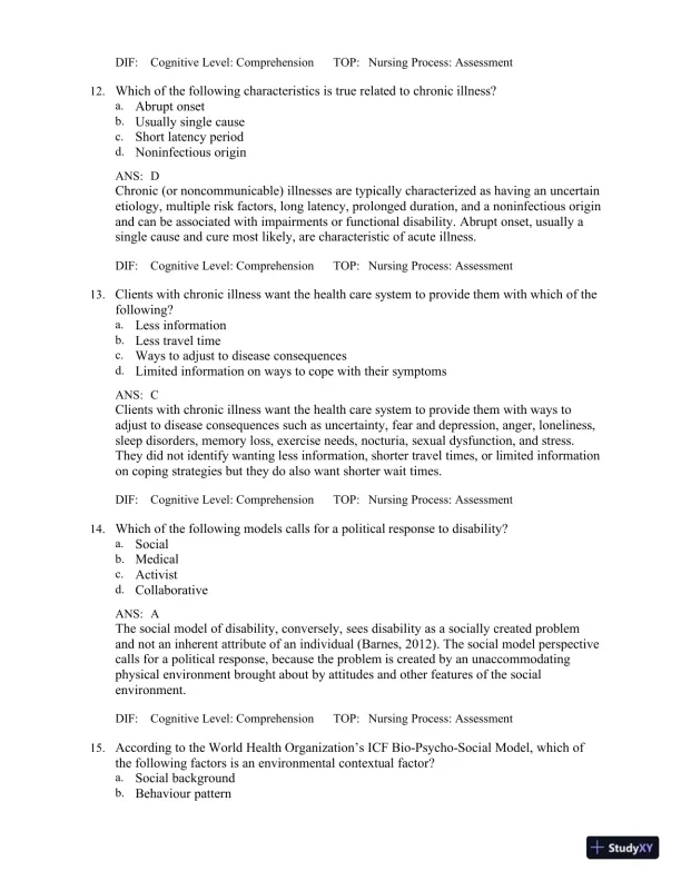 Test Bank for Medical-Surgical Nursing in Canada, 4th Edition - Page 27 preview image