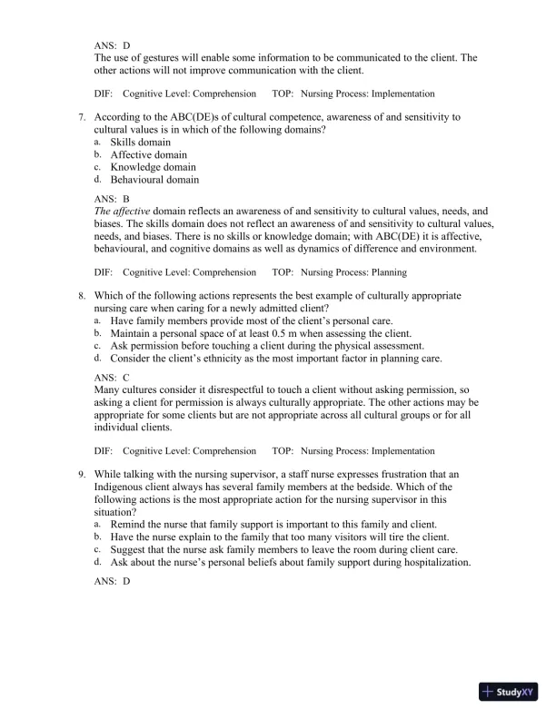 Test Bank for Medical-Surgical Nursing in Canada, 4th Edition - Page 8 preview image