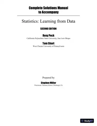 Solution Manual for Statistics: Learning from Data, 2nd Edition - Page 1 preview image