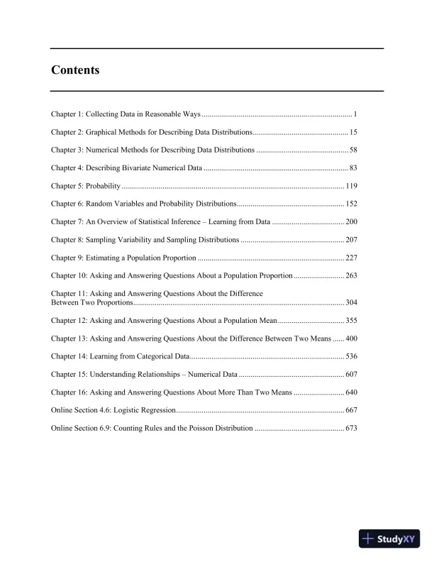 Solution Manual for Statistics: Learning from Data, 2nd Edition - Page 3 preview image