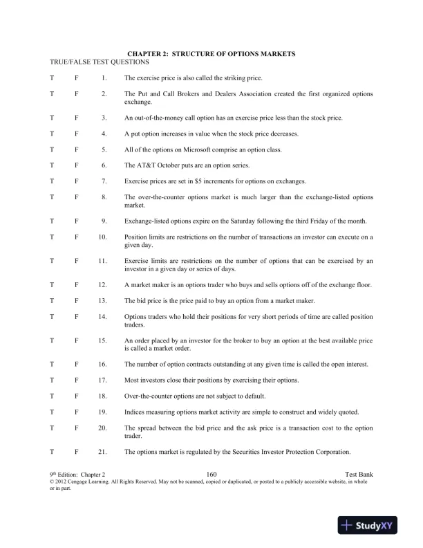 Test Bank For Introduction To Derivatives And Risk Management, 9th Edition - Page 11 preview image