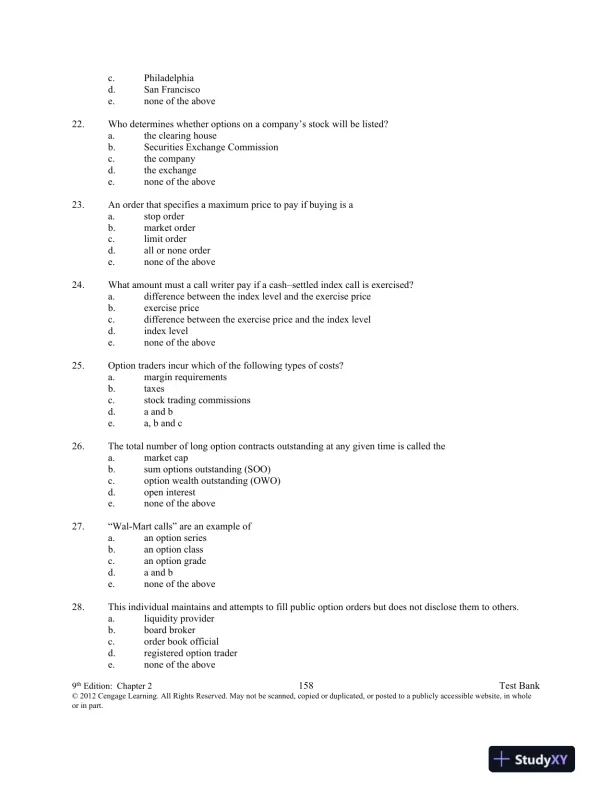 Test Bank For Introduction To Derivatives And Risk Management, 9th Edition - Page 9 preview image