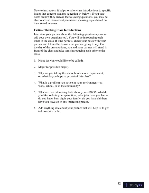 Test Bank for Becoming a Critical Thinker: A User-Friendly Manual, 7th Edition - Page 12 preview image