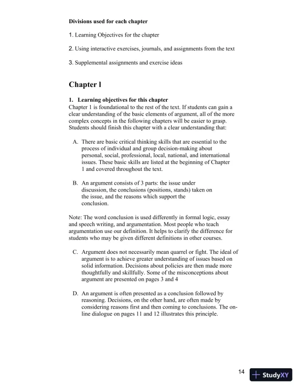 Test Bank for Becoming a Critical Thinker: A User-Friendly Manual, 7th Edition - Page 14 preview image