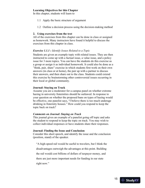 Test Bank for Becoming a Critical Thinker: A User-Friendly Manual, 7th Edition - Page 15 preview image