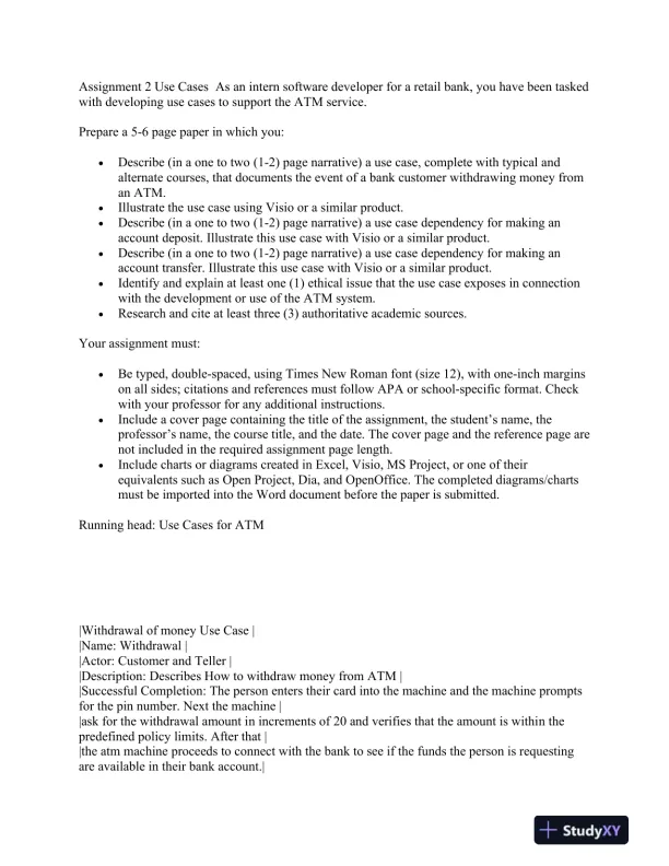 Use Cases for ATM System: Analysis, Design, and Ethical Considerations - Page 3 preview image