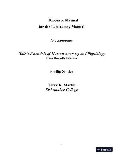 Lecture Notes For Hole's Essentials of Human Anatomy and Physiology, 14th Edition - Page 1 preview image