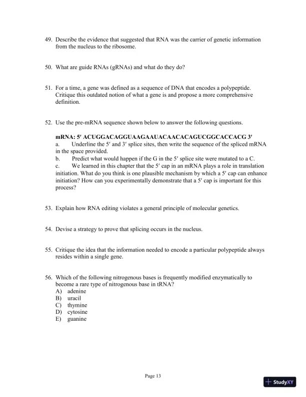 Test Bank for Genetics Essentials: Concepts and Connections, 3rd Edition - Page 14 preview image