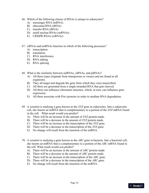 Test Bank for Genetics Essentials: Concepts and Connections, 3rd Edition - Page 17 preview image