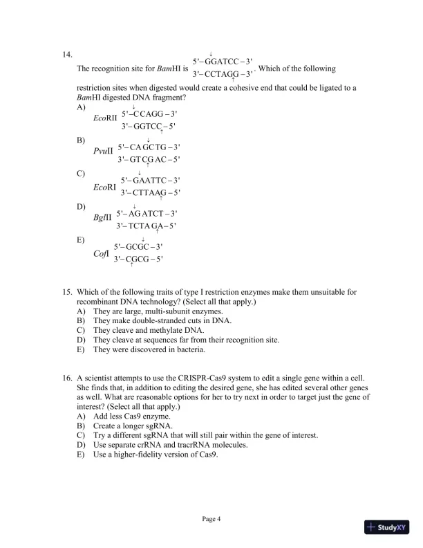 Test Bank for Genetics Essentials: Concepts and Connections, 3rd Edition - Page 24 preview image