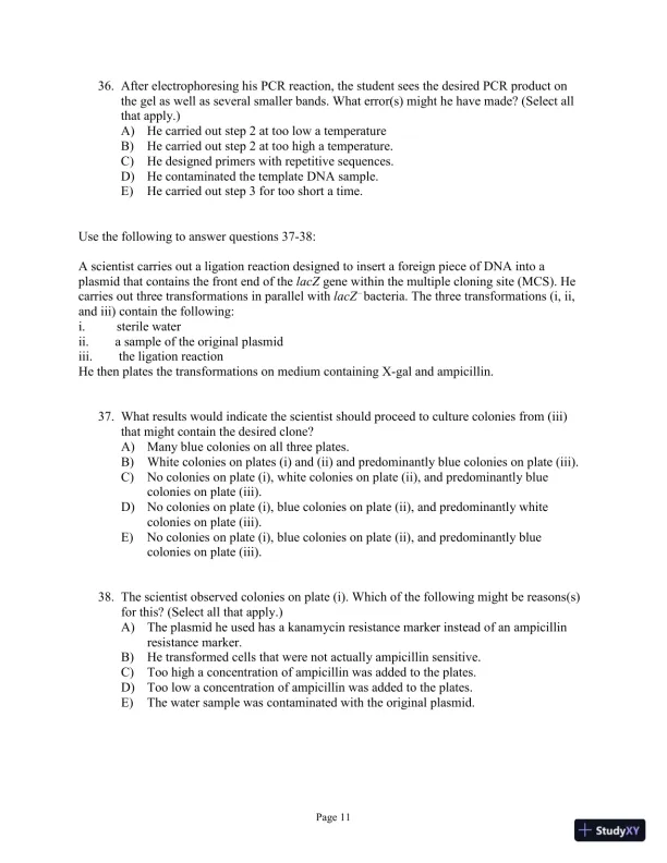 Test Bank for Genetics Essentials: Concepts and Connections, 3rd Edition - Page 31 preview image