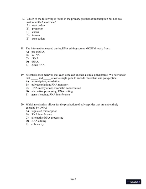 Test Bank for Genetics Essentials: Concepts and Connections, 3rd Edition - Page 6 preview image