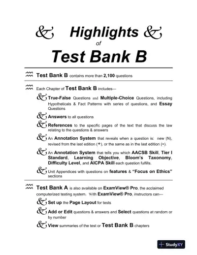Test Bank For Business Law: Text And Cases, 13th Edition - Page 1 preview image