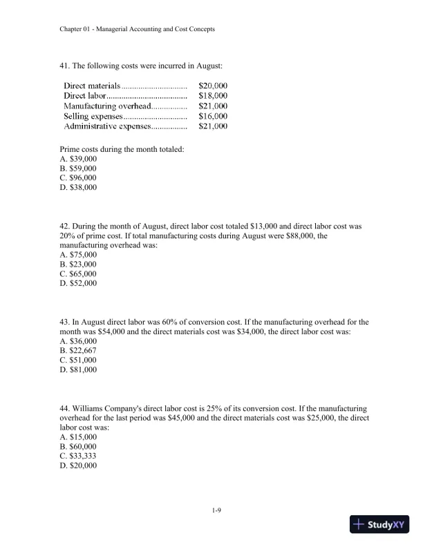 Test Bank For Introduction To Managerial Accounting, 5th Edition - Page 10 preview image