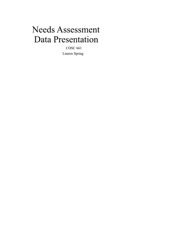 Needs Assessment Data Presentation - Page 1 preview image