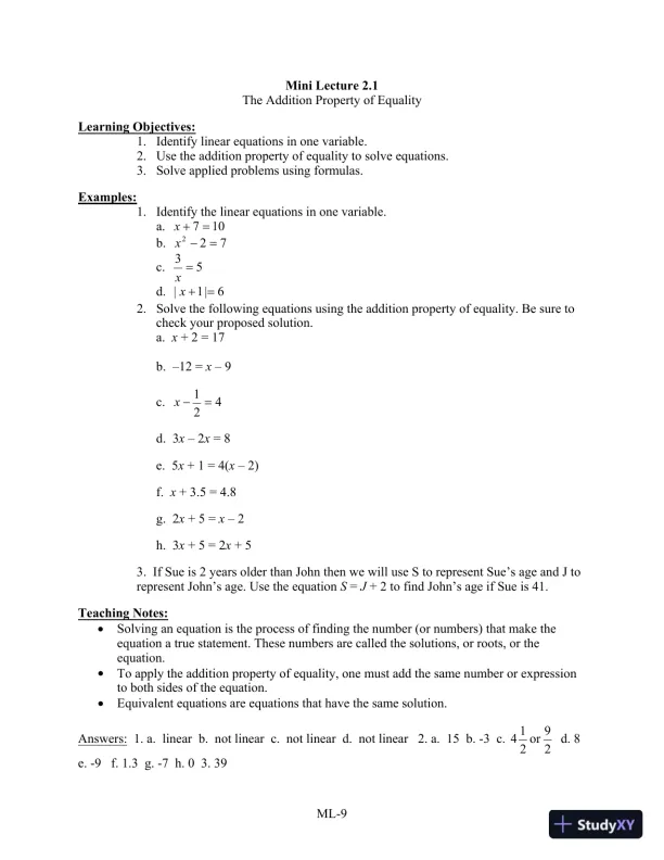 Solution Manual for Introductory Algebra for College Students, 6th Edition - Page 12 preview image