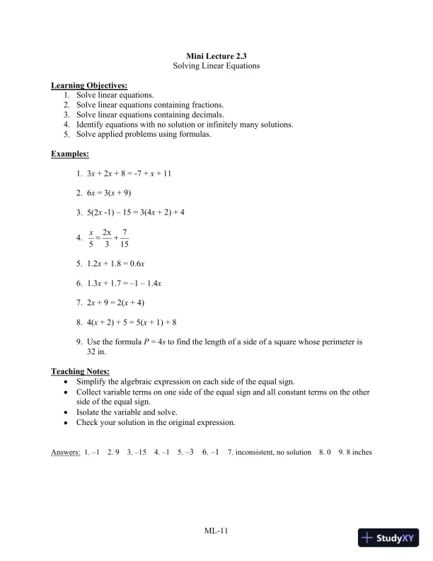 Solution Manual for Introductory Algebra for College Students, 6th Edition - Page 14 preview image