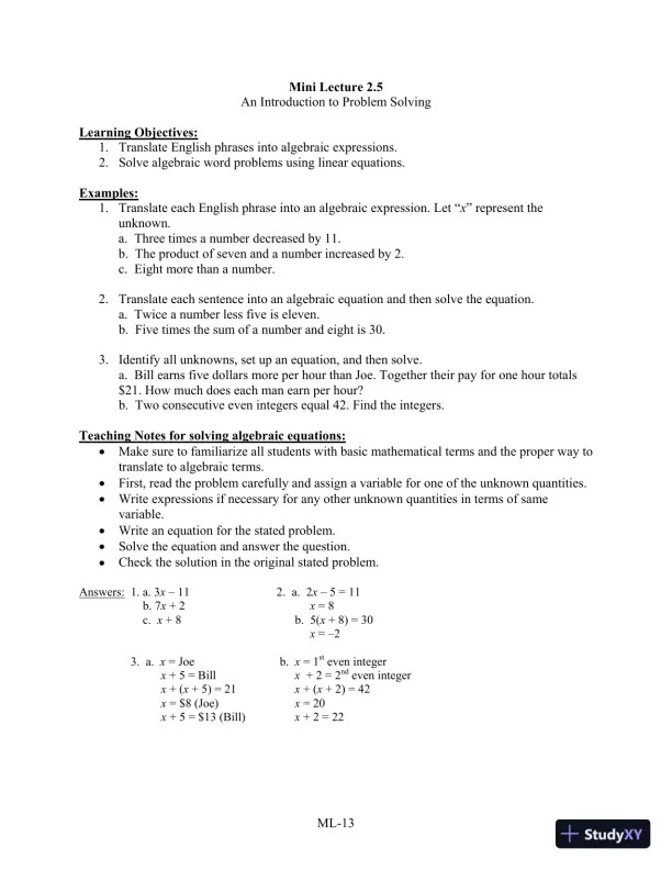 Solution Manual for Introductory Algebra for College Students, 6th Edition - Page 16 preview image