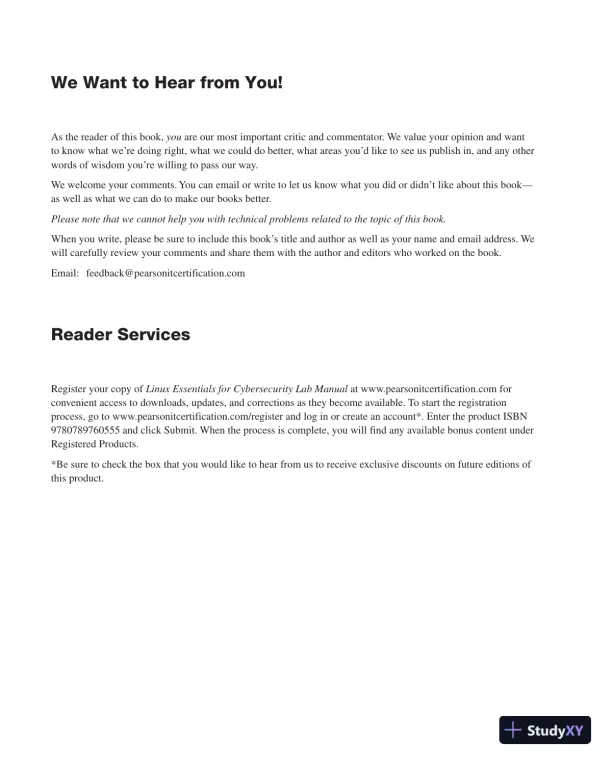 Solution Manual for Linux Essentials for Cybersecurity Lab Manual - Page 12 preview image