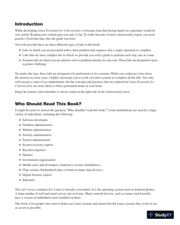Solution Manual for Linux Essentials for Cybersecurity Lab Manual - Page 14 preview image