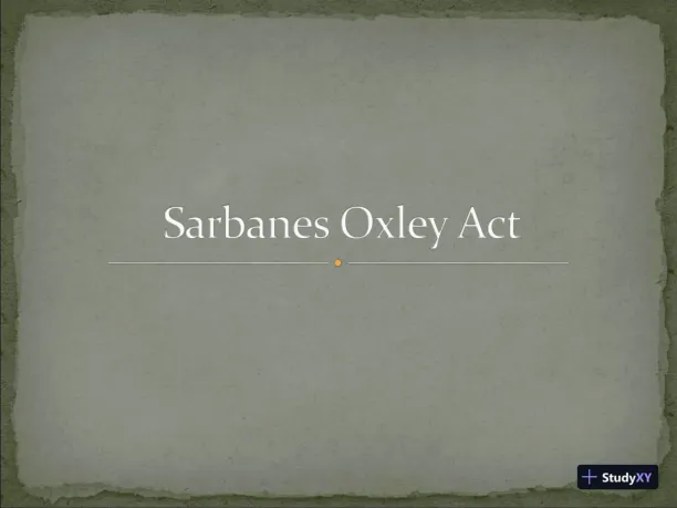 Sarbanes-Oxley Act - Page 1 preview image
