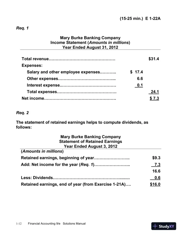 Financial Accounting, 9th Edition Solution Manual - Page 13 preview image