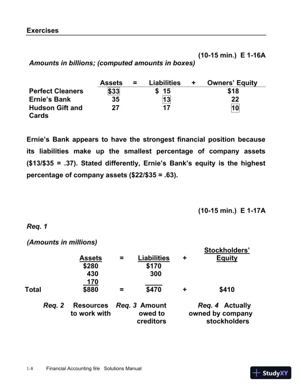 Financial Accounting, 9th Edition Solution Manual - Page 9 preview image