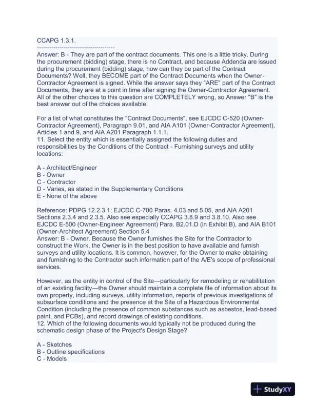 Construction CDT Exam With Answers (175 Solved Questions) - Page 15 preview image