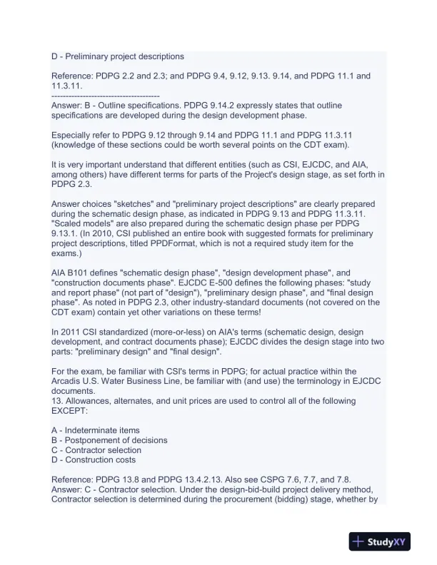 Construction CDT Exam With Answers (175 Solved Questions) - Page 16 preview image