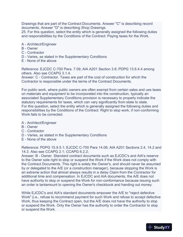 Construction CDT Exam With Answers (175 Solved Questions) - Page 9 preview image