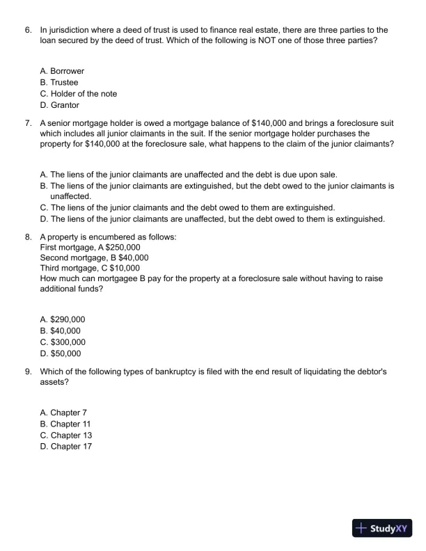 Test Bank For Real Estate Finance And Investments, 14th Edition - Page 11 preview image