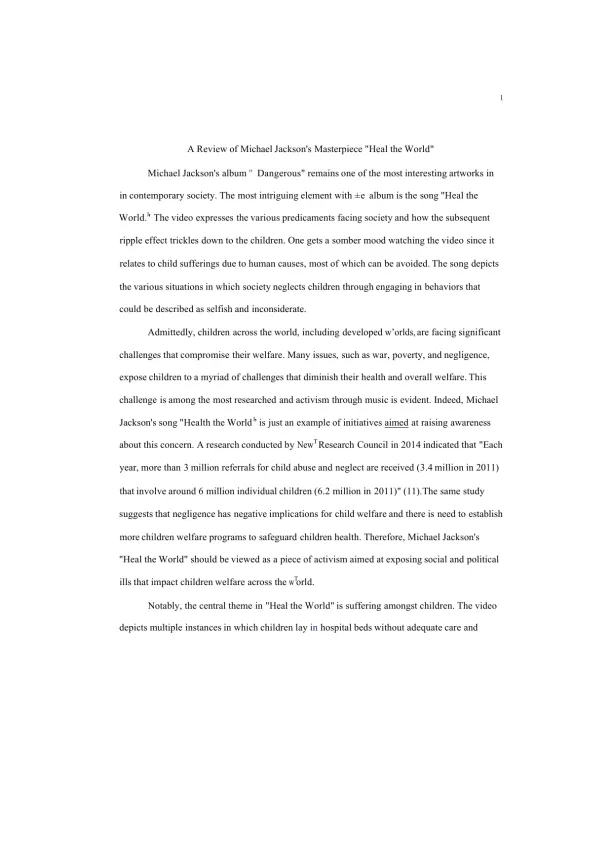 HEAL THE WORLD CRITICAL - Page 1 preview image