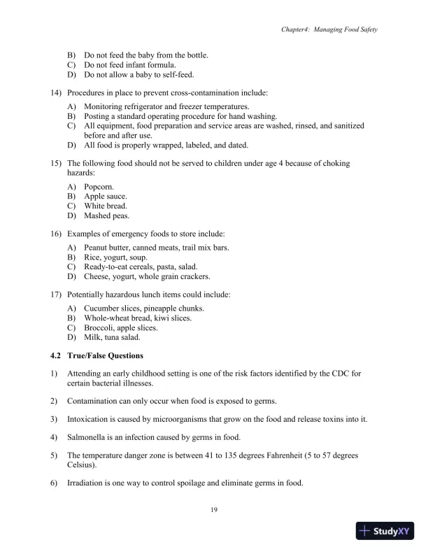 Test Bank for Nutrition, Health and Safety for Young Children: Promoting Wellness, 3rd Edition - Page 22 preview image